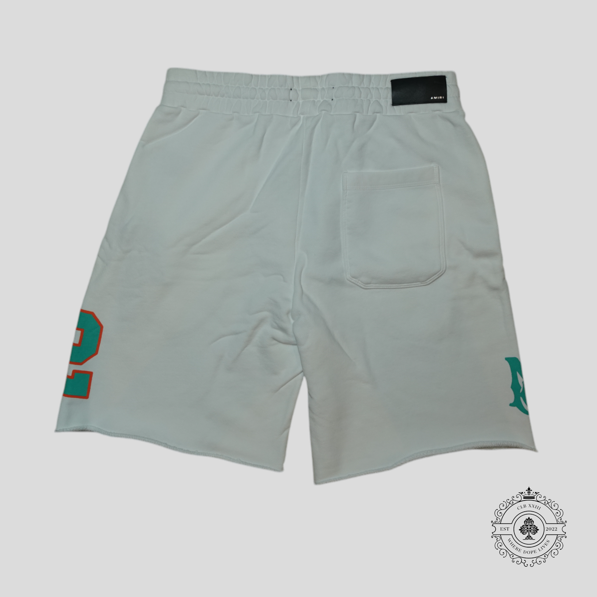 Amiri Oversized 22 Football Shorts in White