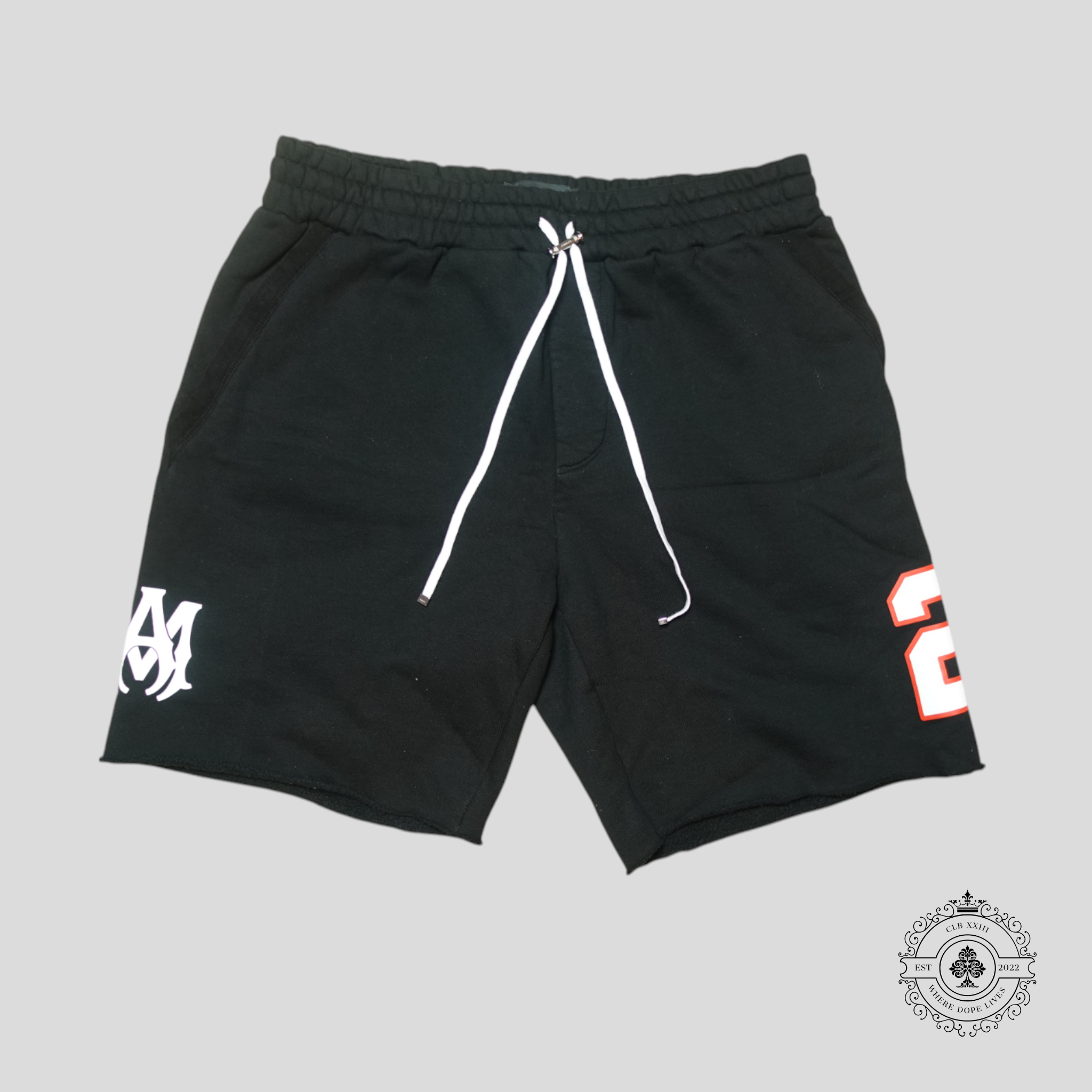 Amiri Oversized 22 Football Shorts in Black