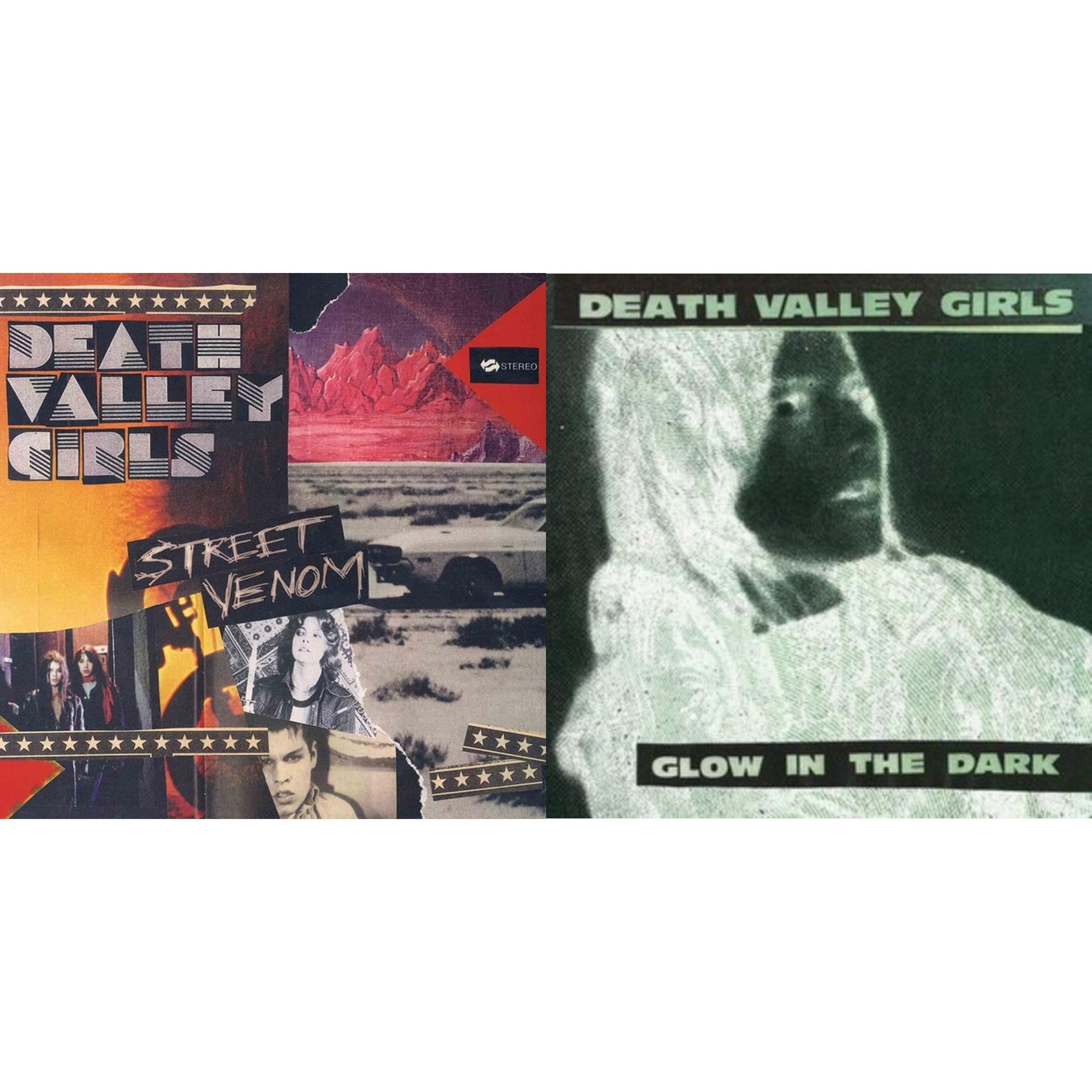 Death Valley Girls - Glow In The Dark (Neon Green & Red W/ Black Splatter LP Vinyl) & Street Venom (Deluxe Edition/Milky Clear W/ Yellow & Red Splatter LP Vinyl) (I)