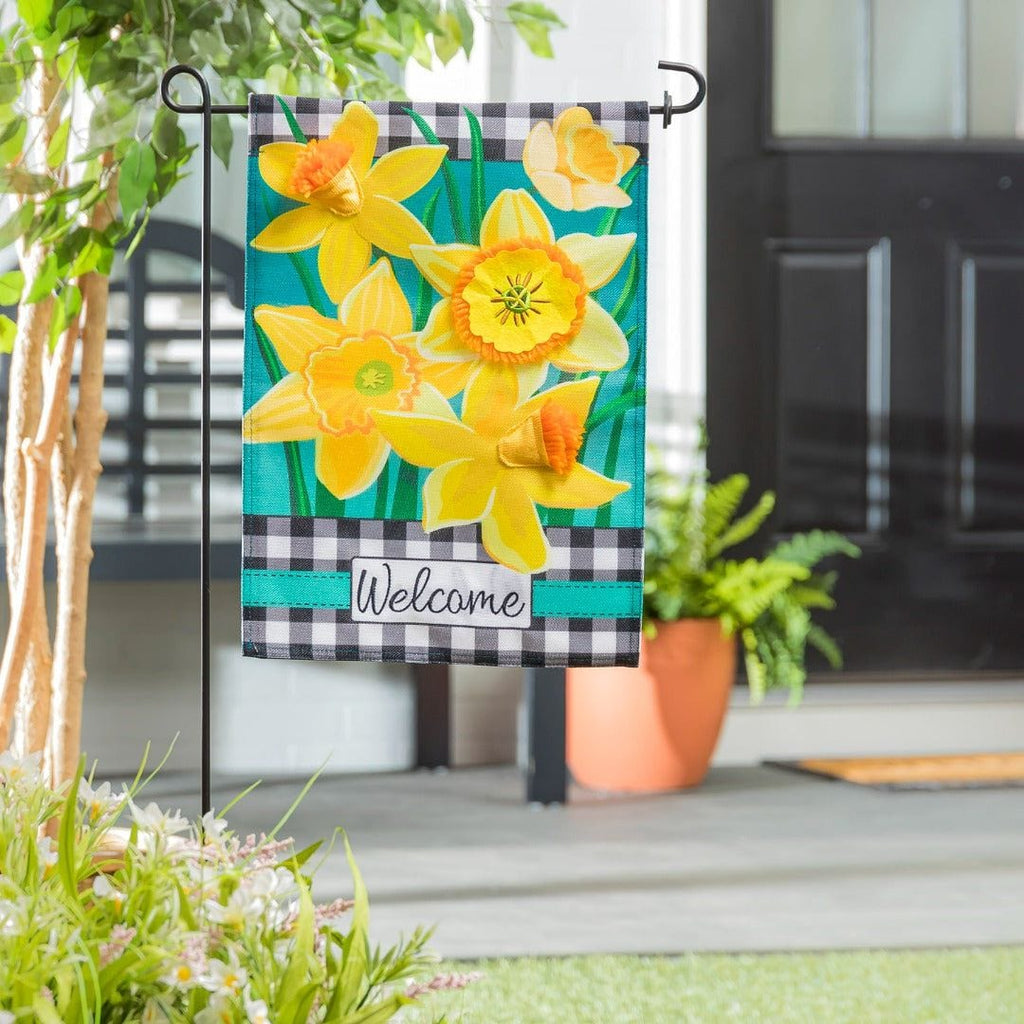 Daffodil Garden Spring Garden Flag 2 Sided Burlap