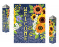 Denim Garden Art Pole 20 Inches Tall Welcome