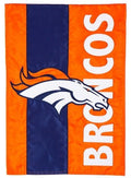 Denver Broncos Garden Flag 2 Sided Embellished Logo