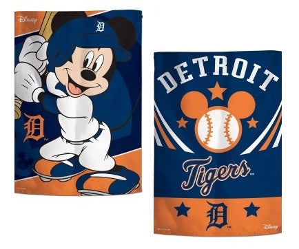 Detroit Tigers Garden Flag 2 Sided Mickey Mouse Disney