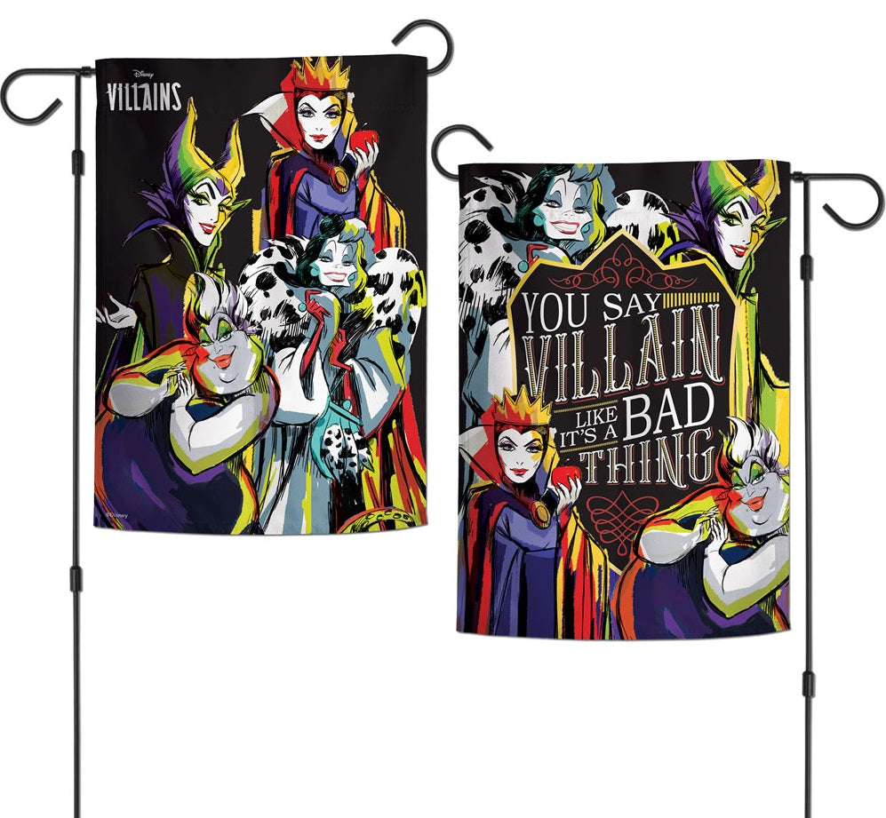 Disney Villains Garden Flag 2 Sided Maleficent Ursula Cruella