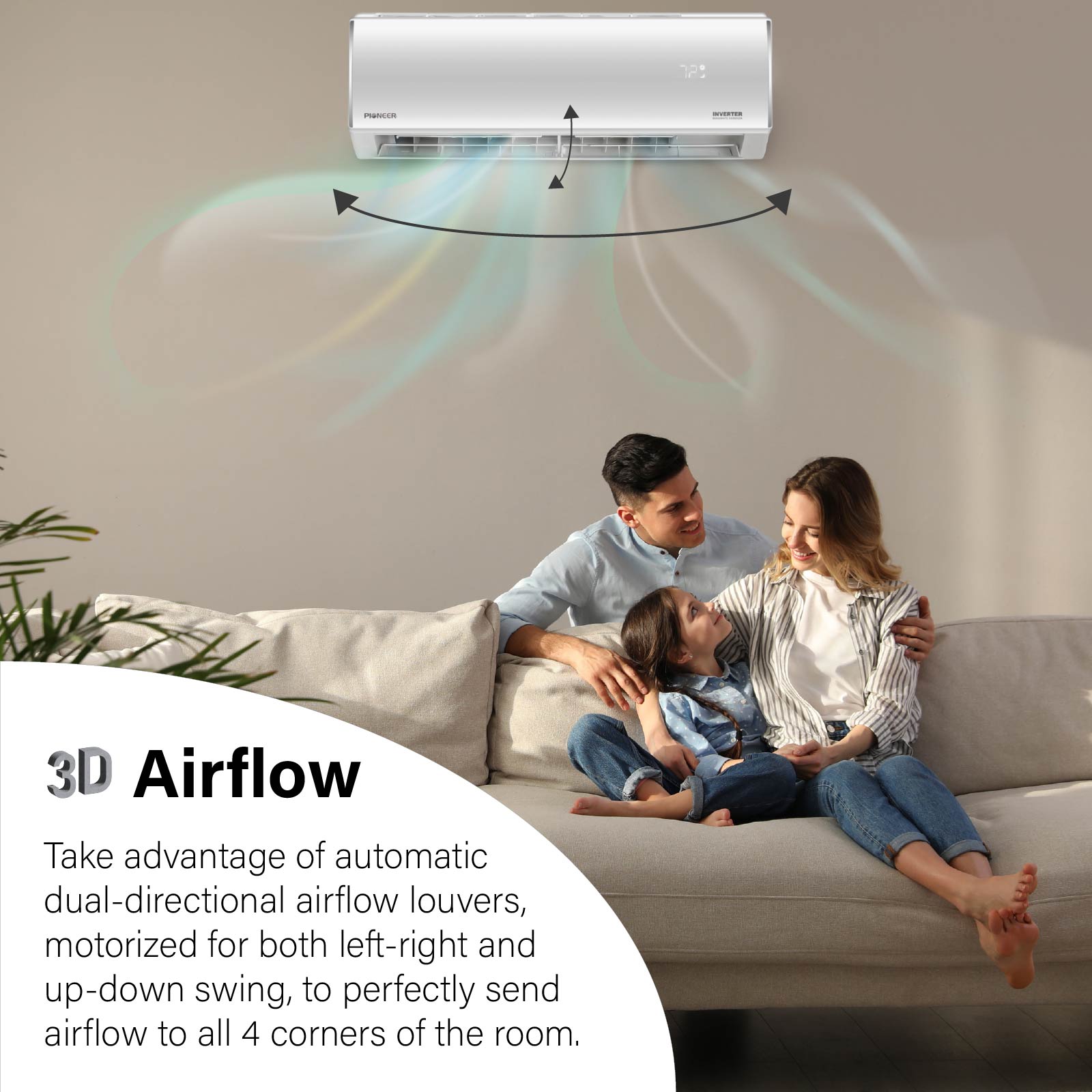 Pioneer® Diamante Essenza™ 17,000 BTU 17 SEER2 230V High-Wall Ductless Mini-Split Air Conditioner Inverter Heat Pump with 16 Ft. Kit