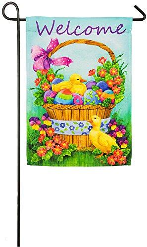 Duckling Basket 2 Sided Easter Garden Flag