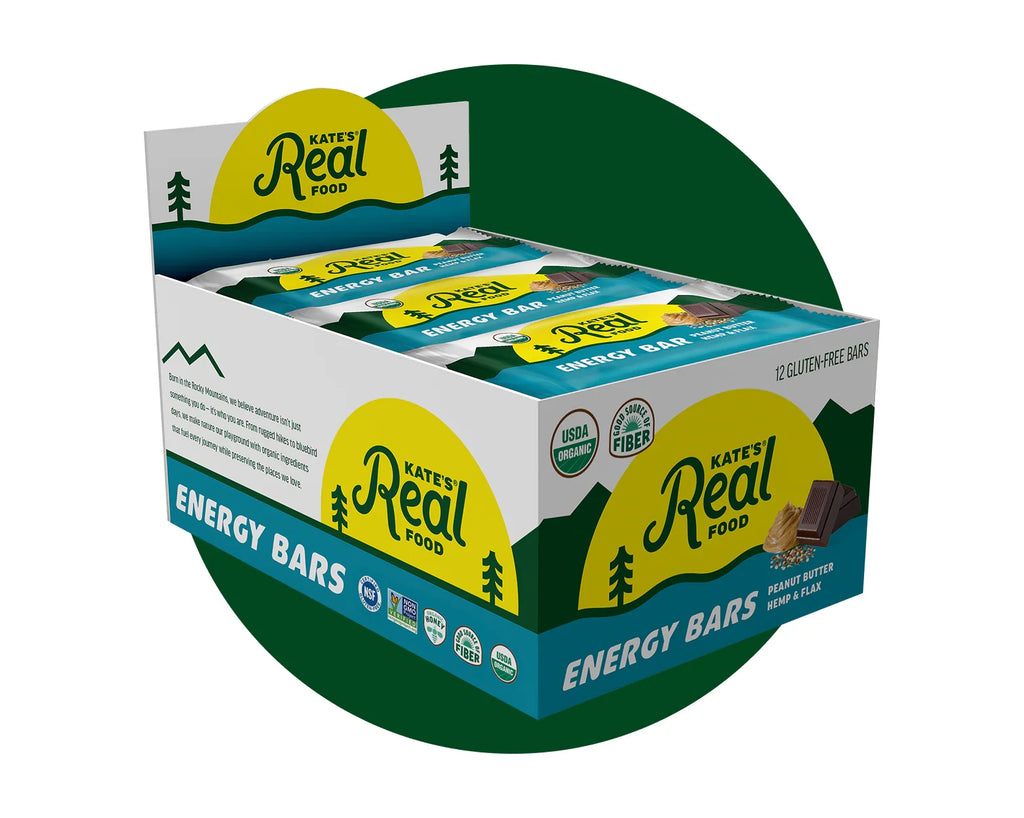 Kate's Real Food Peanut Butter Hemp Protein Fruit & Nut Bars, 2.2 oz, Case of 12