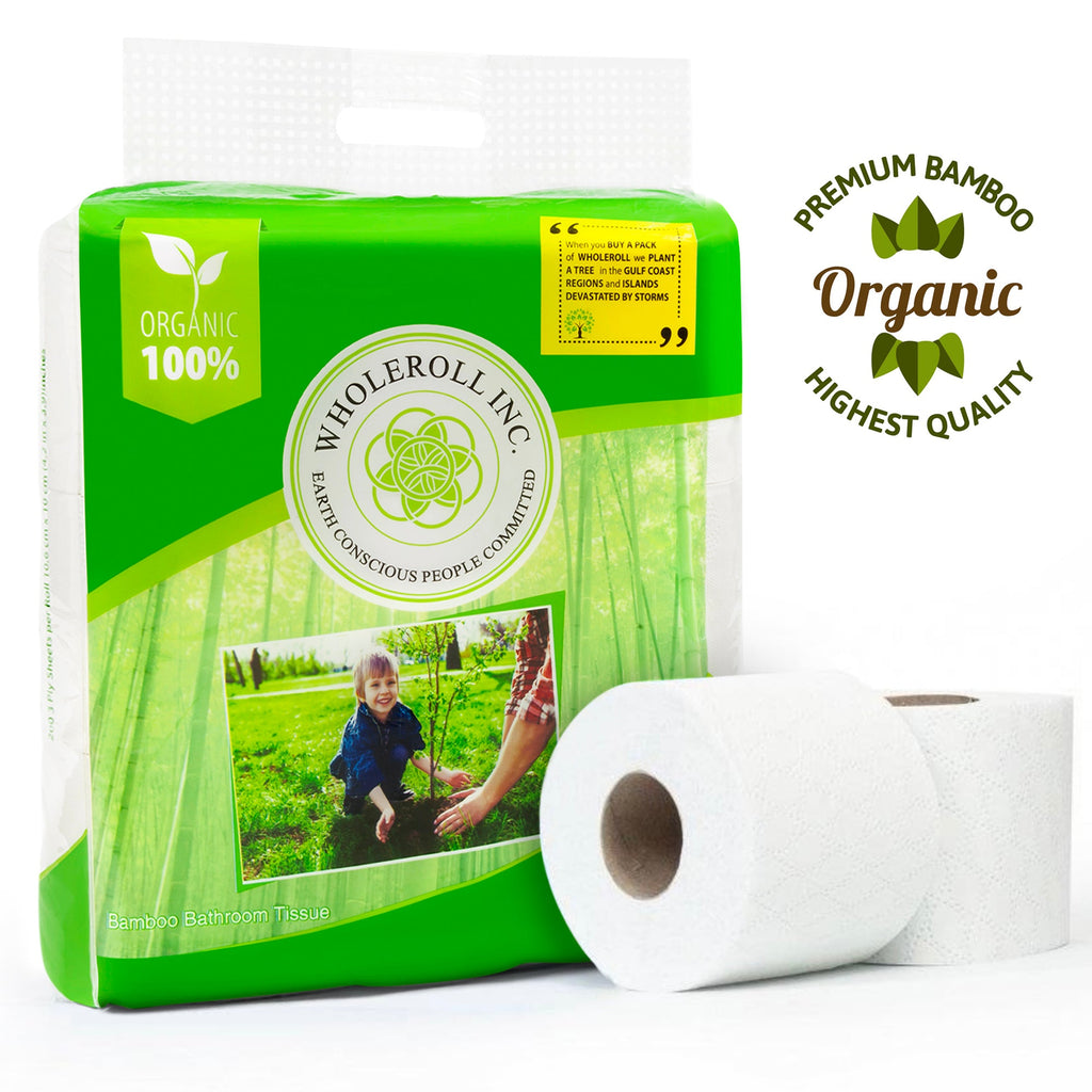 WHOLEROLL  Organic Bamboo Toilet Paper #18 Ct