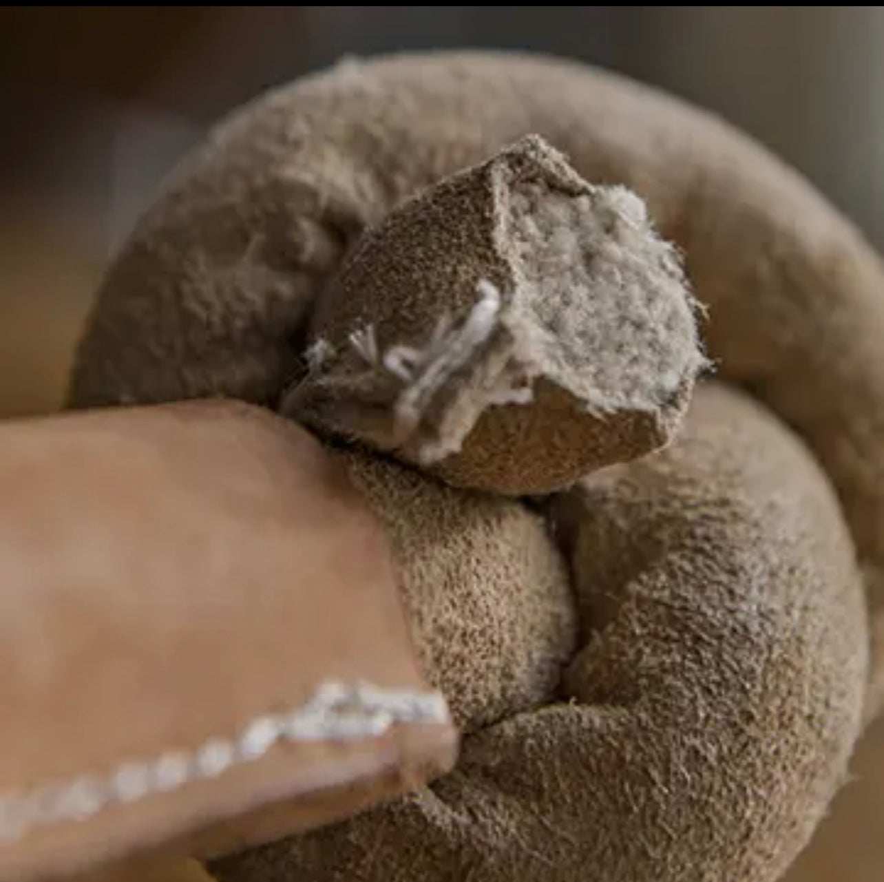 🦴🐾 Huggle-Hide Natural Leather Knotted Toy