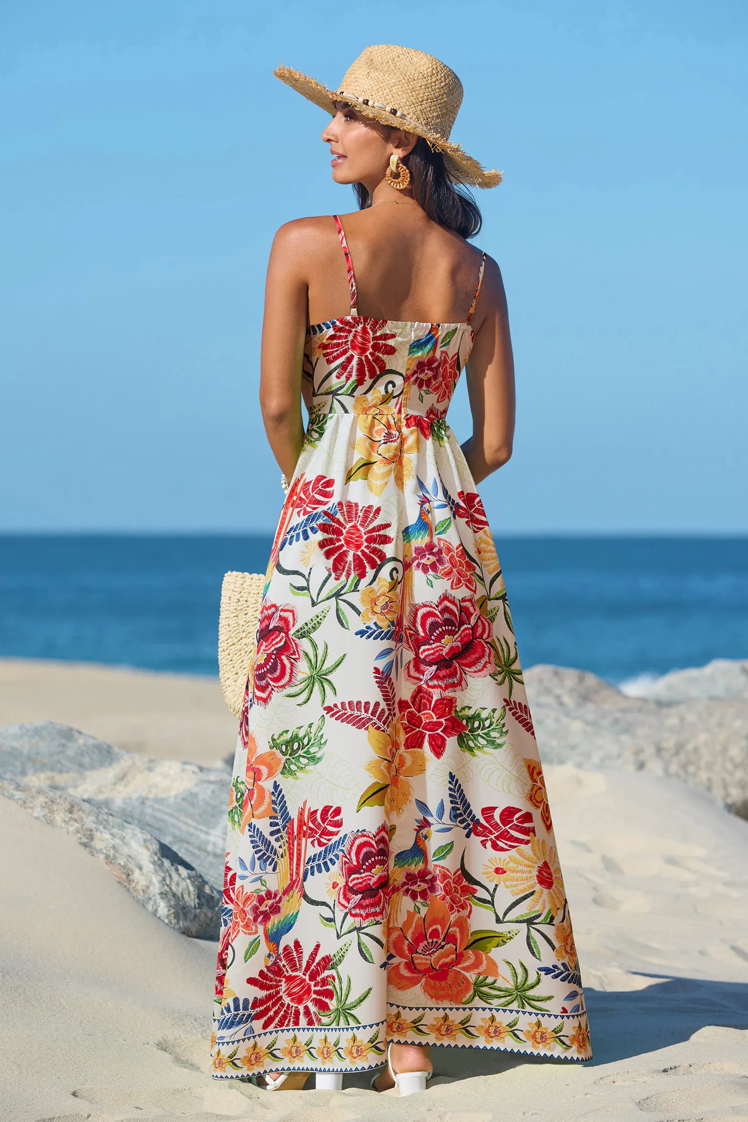 CUPSHE Vibrant Oasis Tropical Maxi Dress, Large
