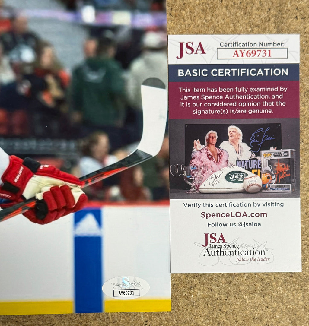 Jordan Staal Signed Carolina Hurricanes Captain 8X10 Photo With JSA COA