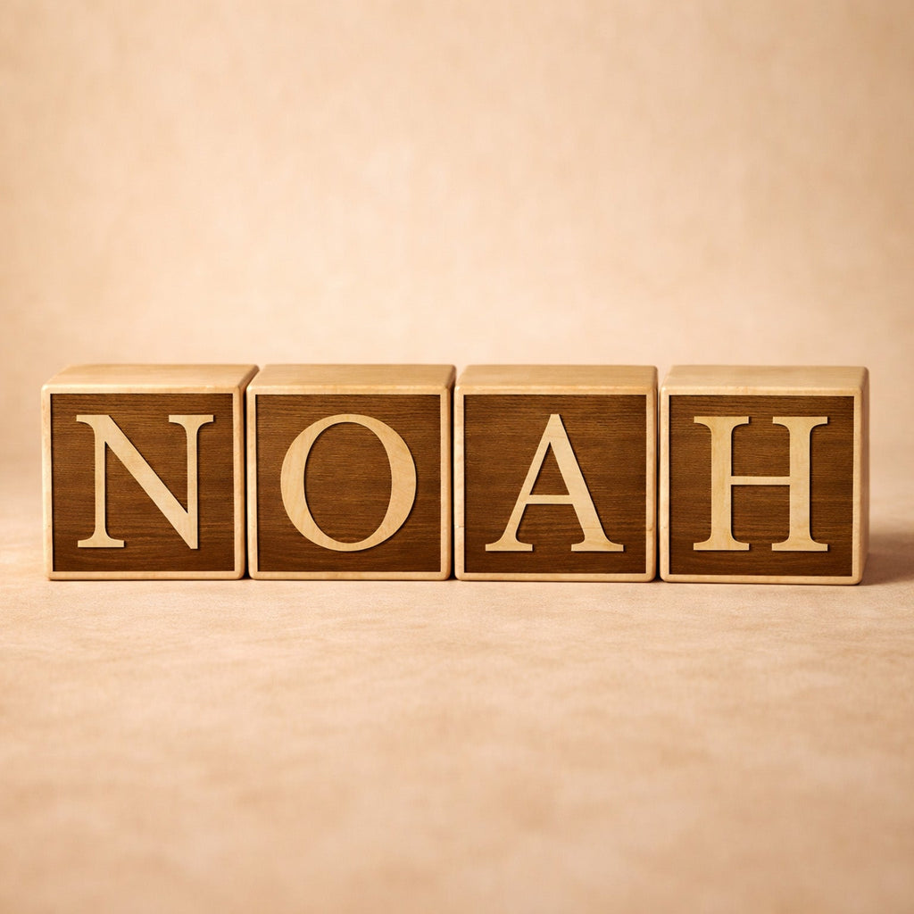 Custom Wood Name Blocks, Engraved Baby Name Sign