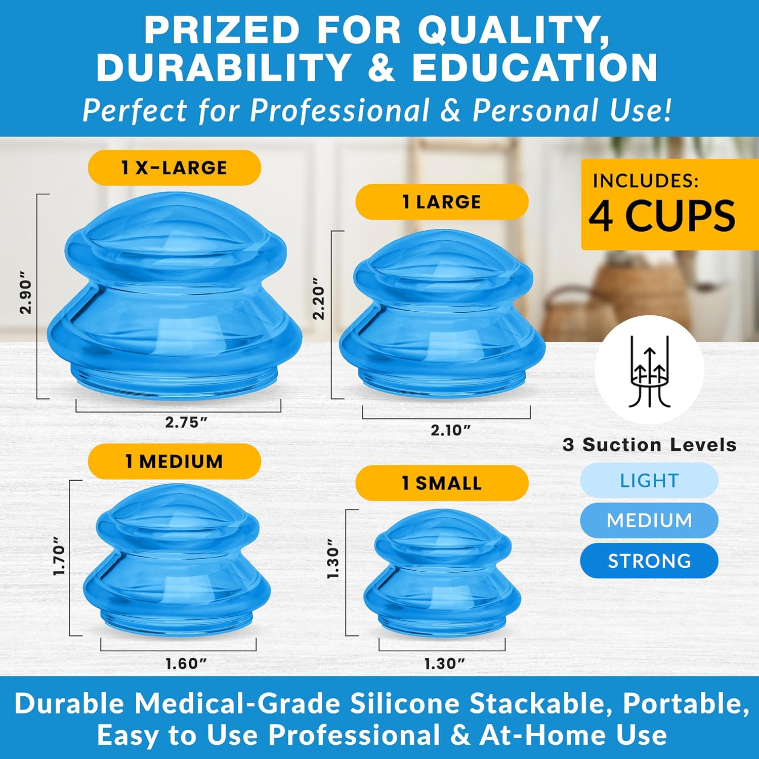 EDGE™ Pro Cupping Set Blue, 8 Cups