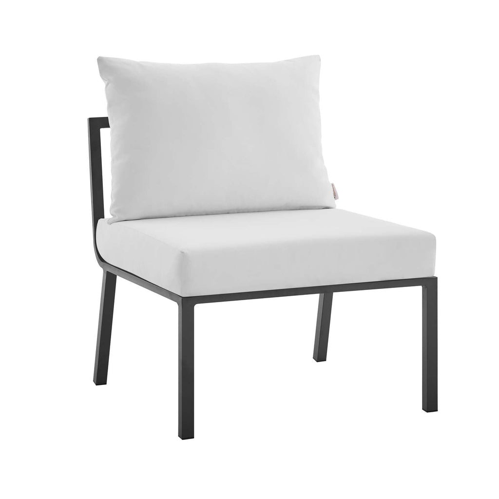 Riverside 4 Piece Outdoor Aluminum Set in Gray White