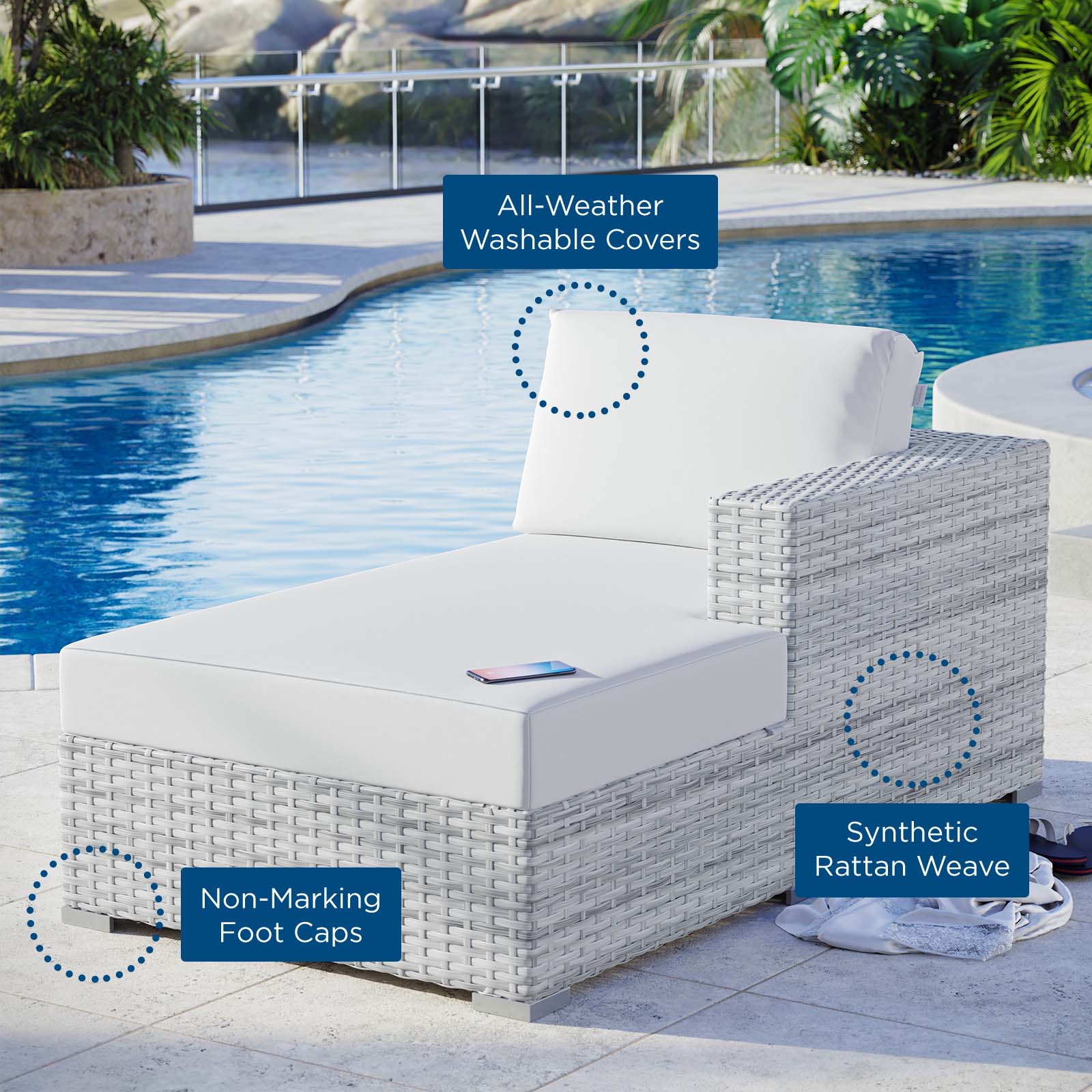 Convene Outdoor Patio Right Chaise by Modway
