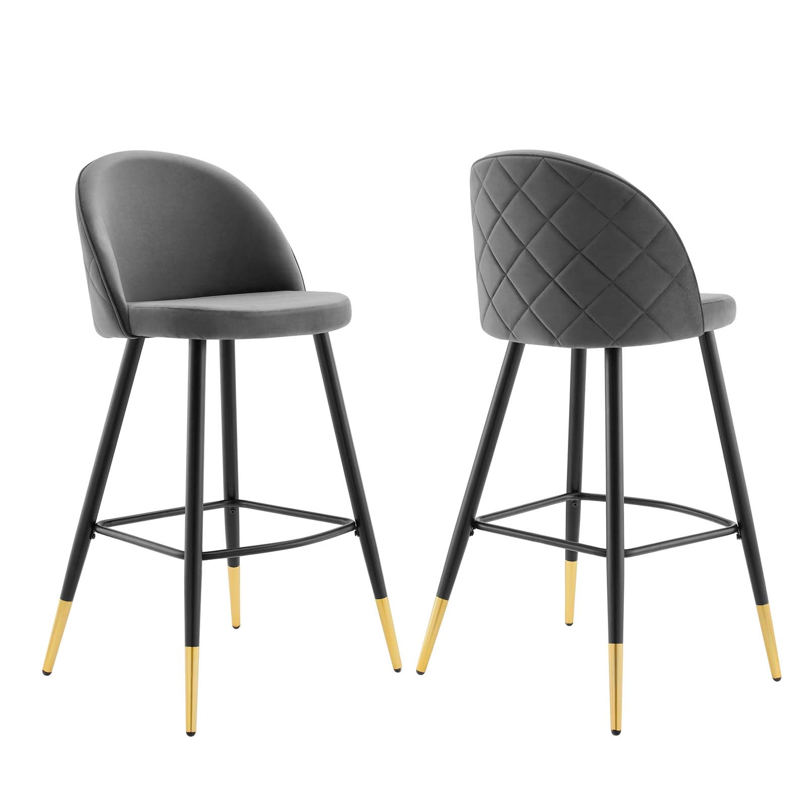 Cordial Performance Velvet Bar Stools Set of 2 by Modway