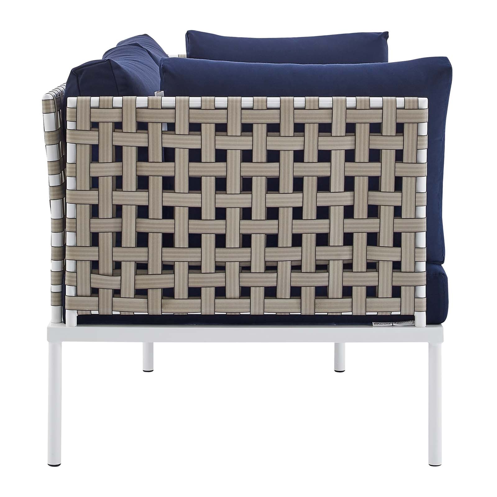 Harmony 5-Piece Sunbrella¨ Basket Weave Outdoor Patio Aluminum Seating Set by Modway