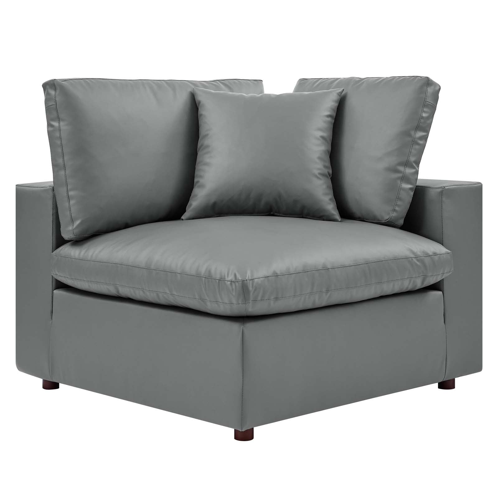 Commix Down Filled Overstuffed Vegan Leather Corner Chair by Modway