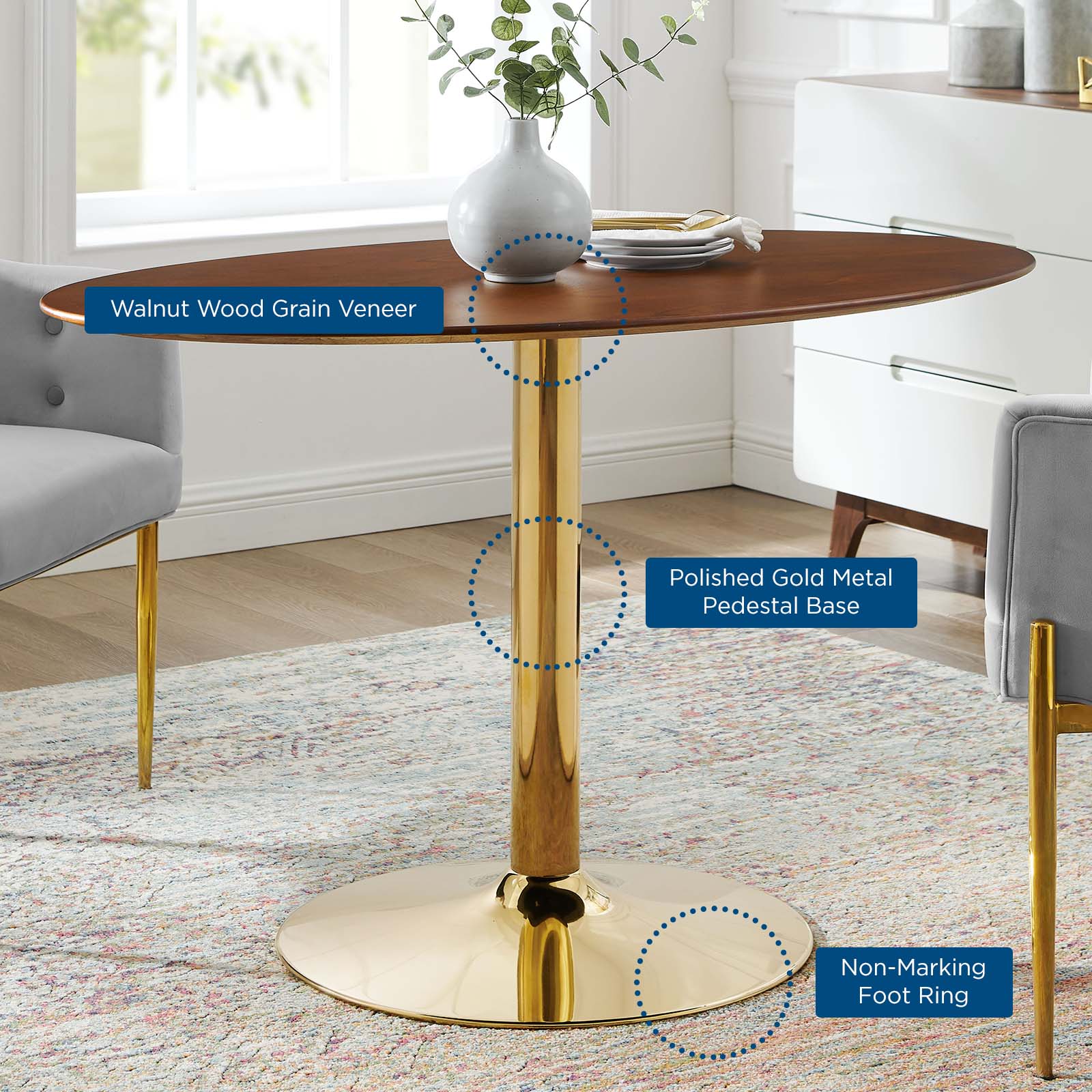 Verne 48" Oval Dining Table by Modway