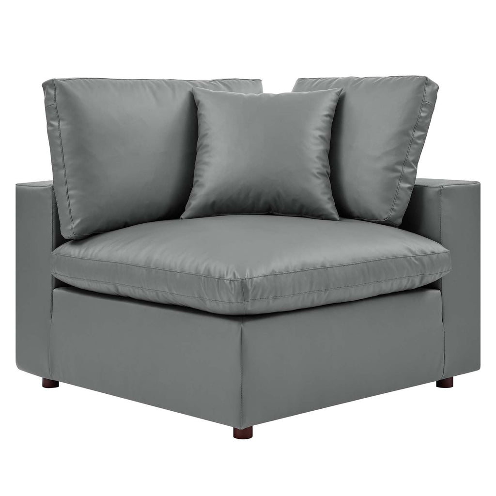 Commix Down Filled Overstuffed Vegan Leather Loveseat by Modway