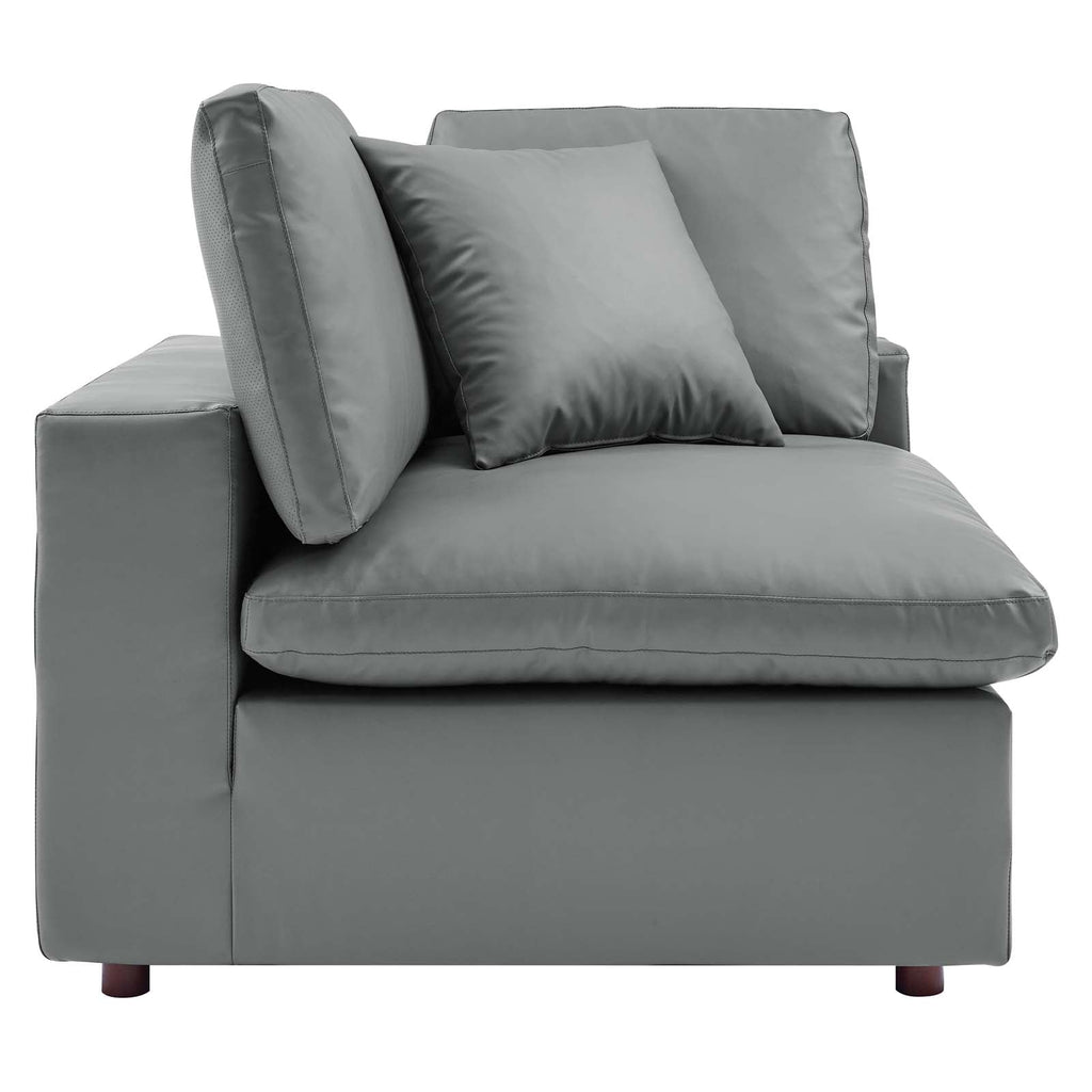 Commix 8-Piece Down Filled Overstuffed Vegan Leather Sectional Sofa by Modway