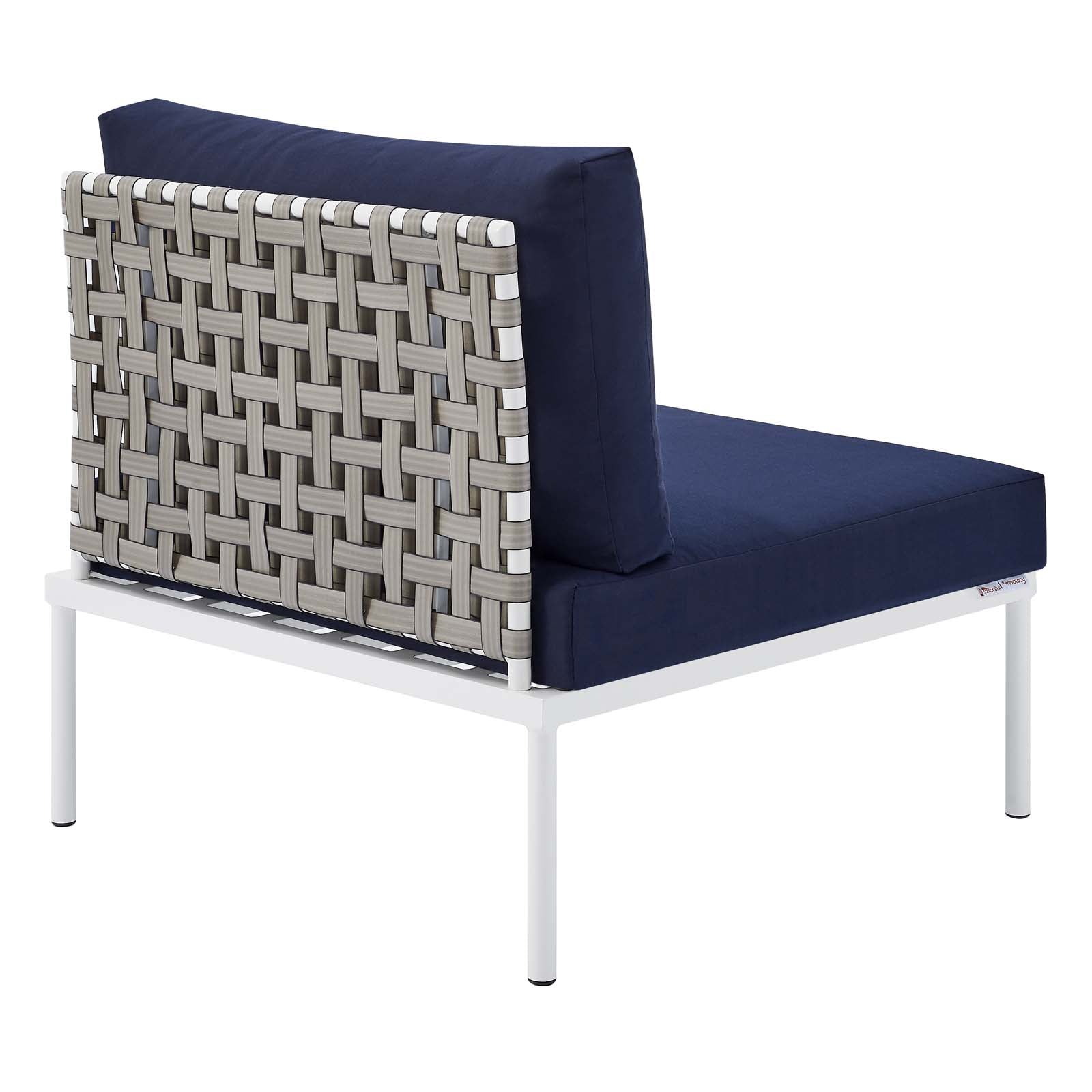 Harmony 6-Piece Sunbrella¨ Basket Weave Outdoor Patio Aluminum Sectional Sofa Set by Modway