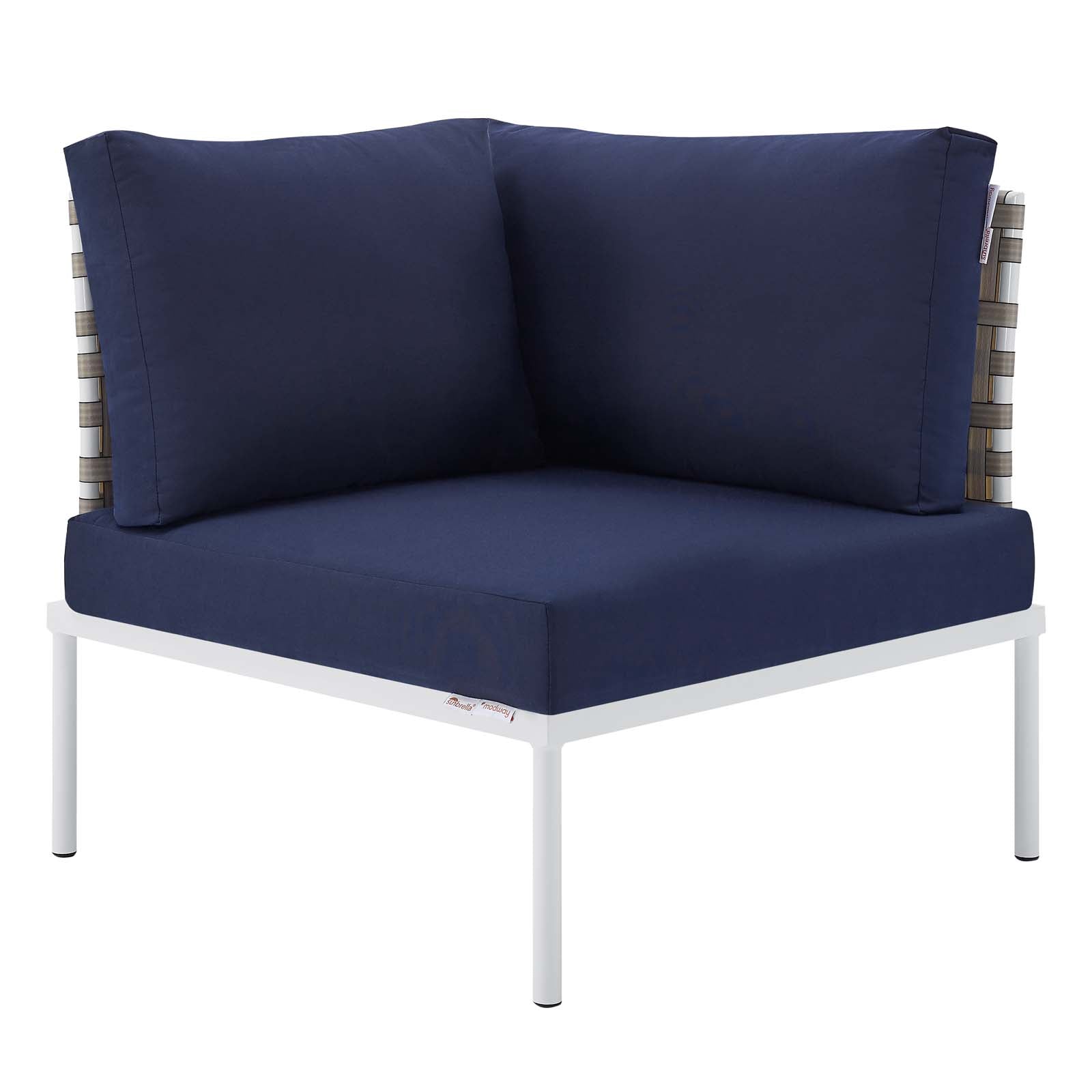 Harmony 7-Piece Sunbrella¨ Basket Weave Outdoor Patio Aluminum Sectional Sofa Set by Modway