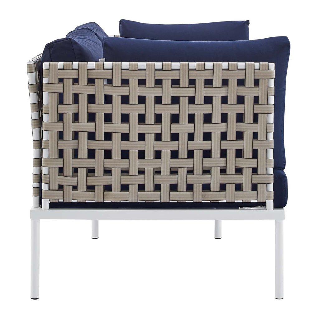 Harmony 8-Piece Sunbrella¨ Basket Weave Outdoor Patio Aluminum Seating Set by Modway