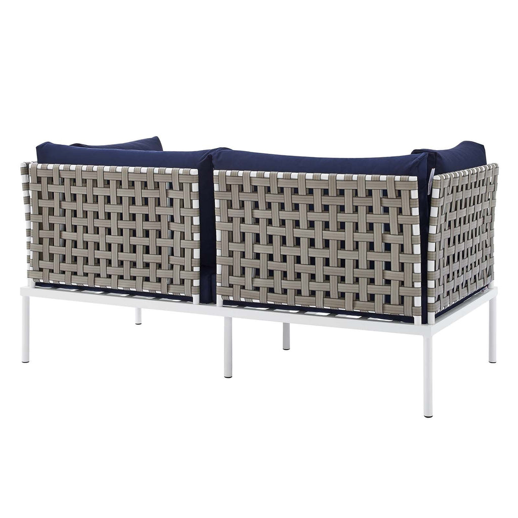 Harmony 8-Piece Sunbrella¨ Basket Weave Outdoor Patio Aluminum Seating Set by Modway