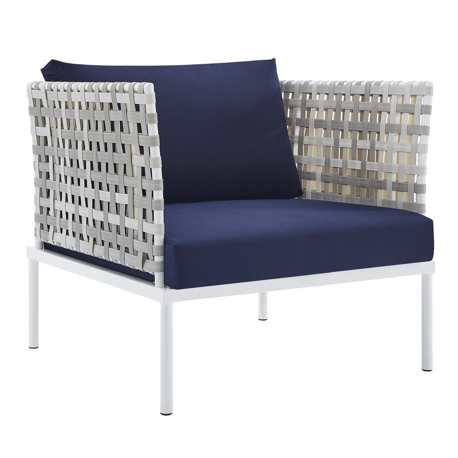 Harmony 10-Piece Sunbrella¨ Basket Weave Outdoor Patio Aluminum Sectional Sofa Set by Modway