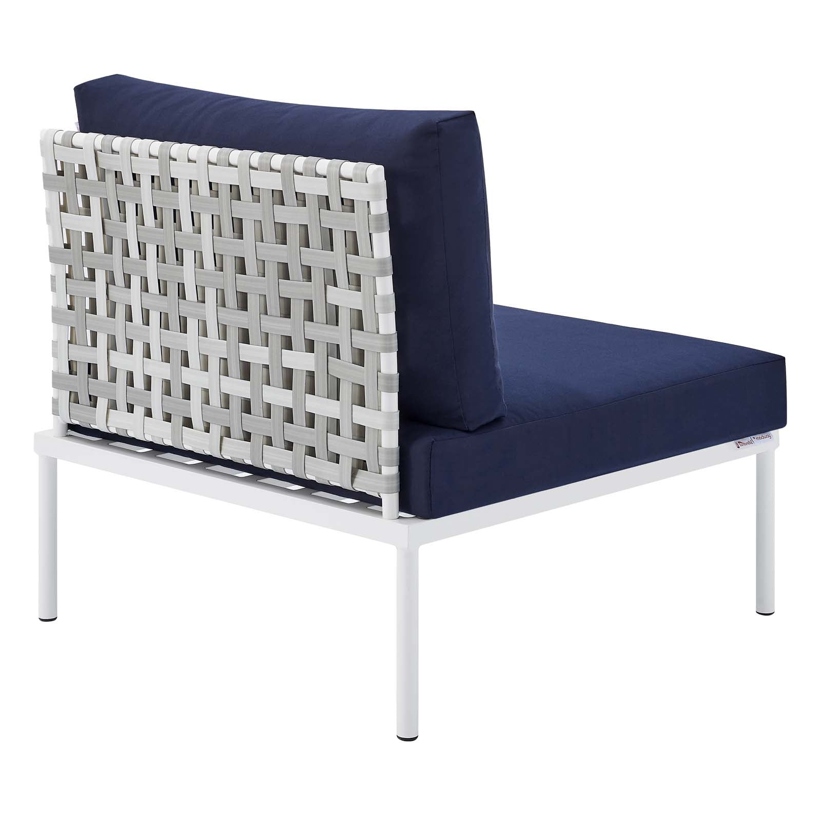 Harmony Sunbrella¨ Basket Weave Outdoor Patio Aluminum Armless Chair by Modway