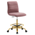 Ripple Armless Performance Velvet Drafting Chair by Modway