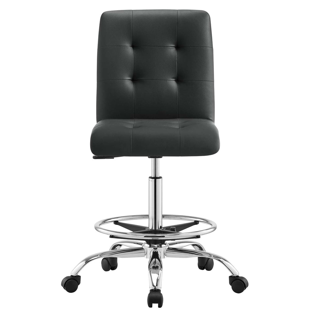 Prim Armless Vegan Leather Drafting Chair by Modway