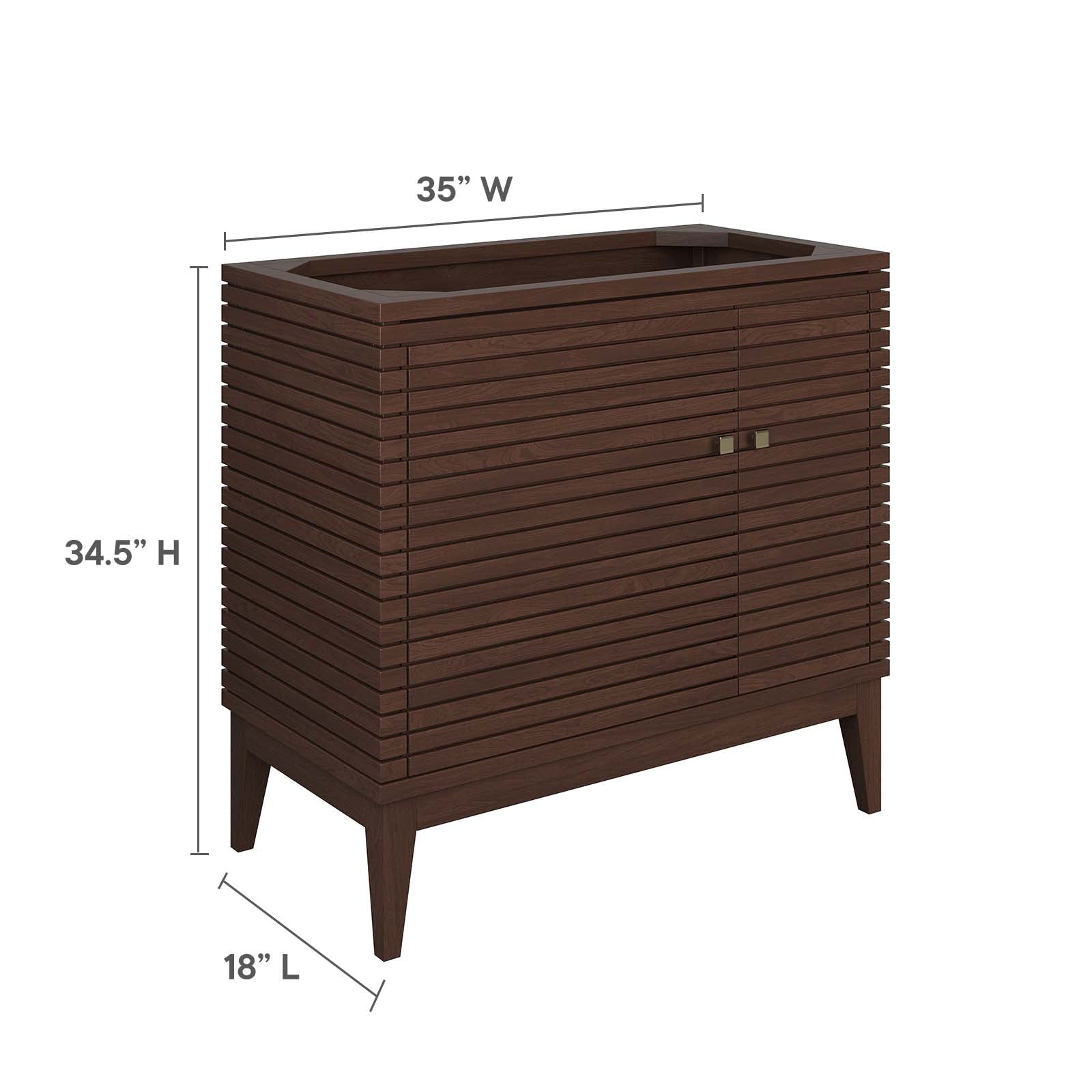 Ledger 36" Wood Bathroom Vanity Cabinet (Sink Basin Not Included) by Modway