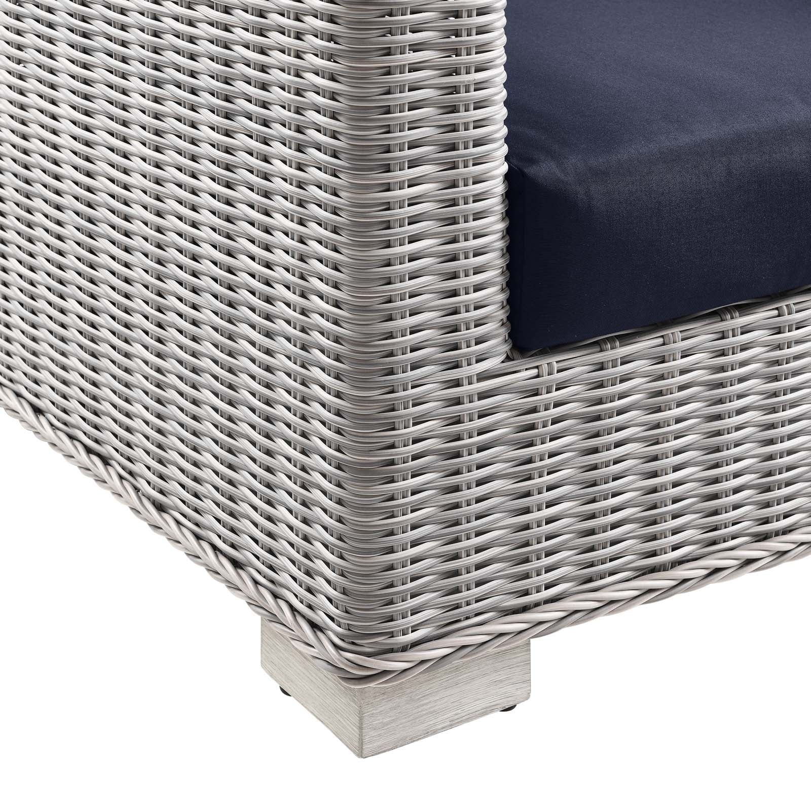Conway Outdoor Patio 2-Piece Armchair and Ottoman Set