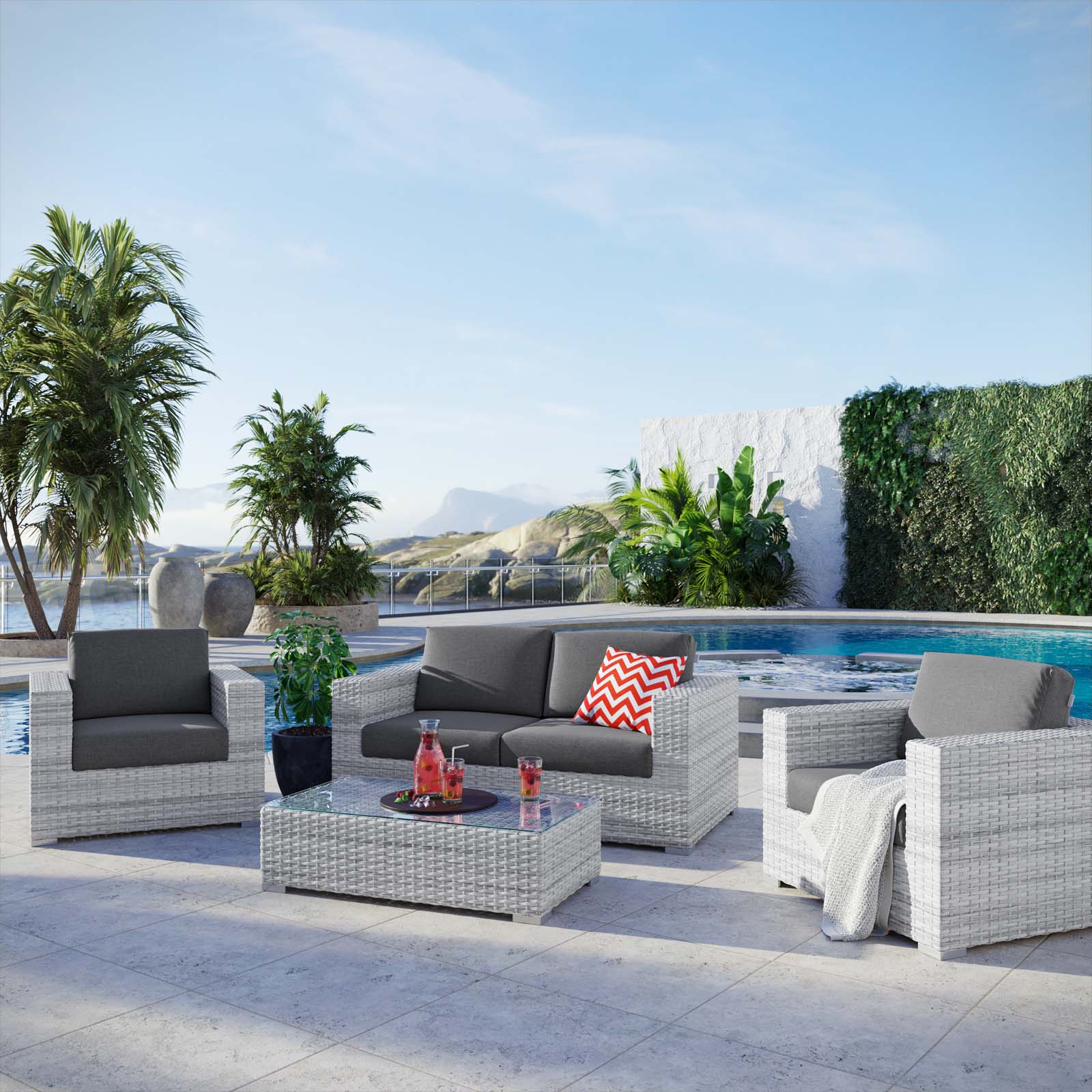 Convene 4-Piece Outdoor Patio Set by Modway