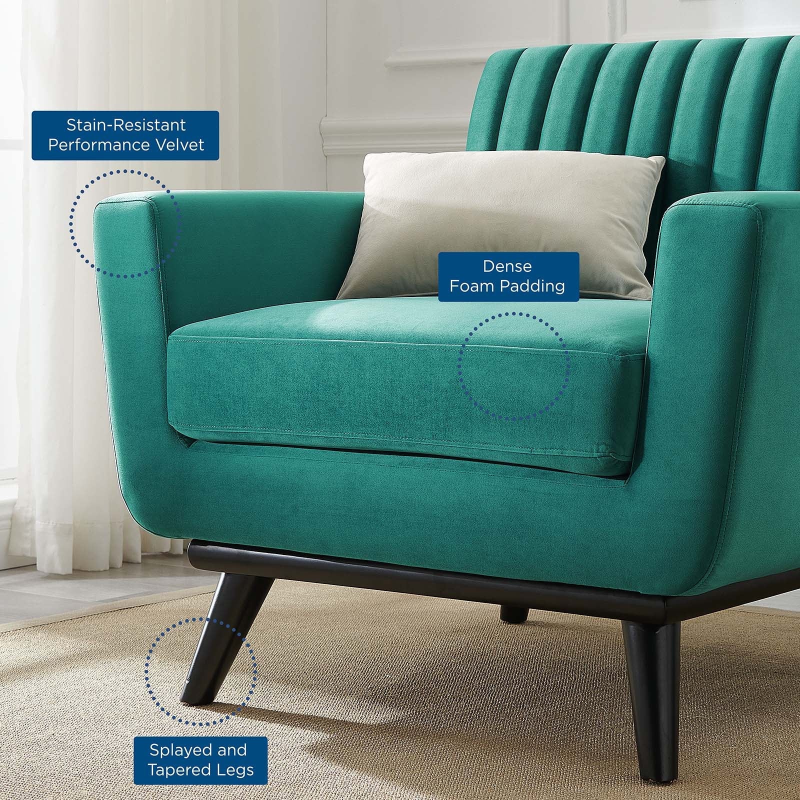 Engage Channel Tufted Performance Velvet Armchair by Modway