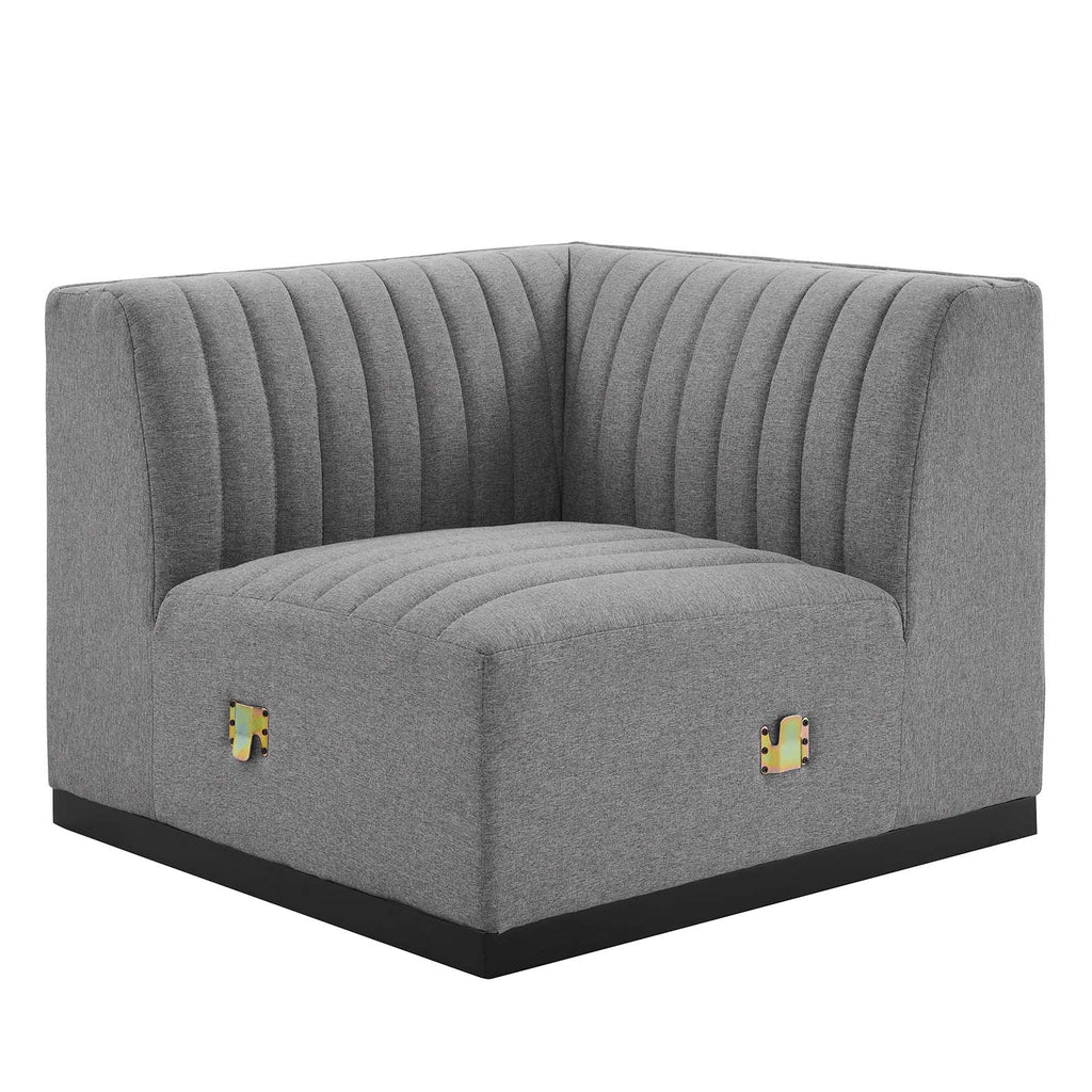 Conjure Channel Tufted Upholstered Fabric Left Corner Chair by Modway