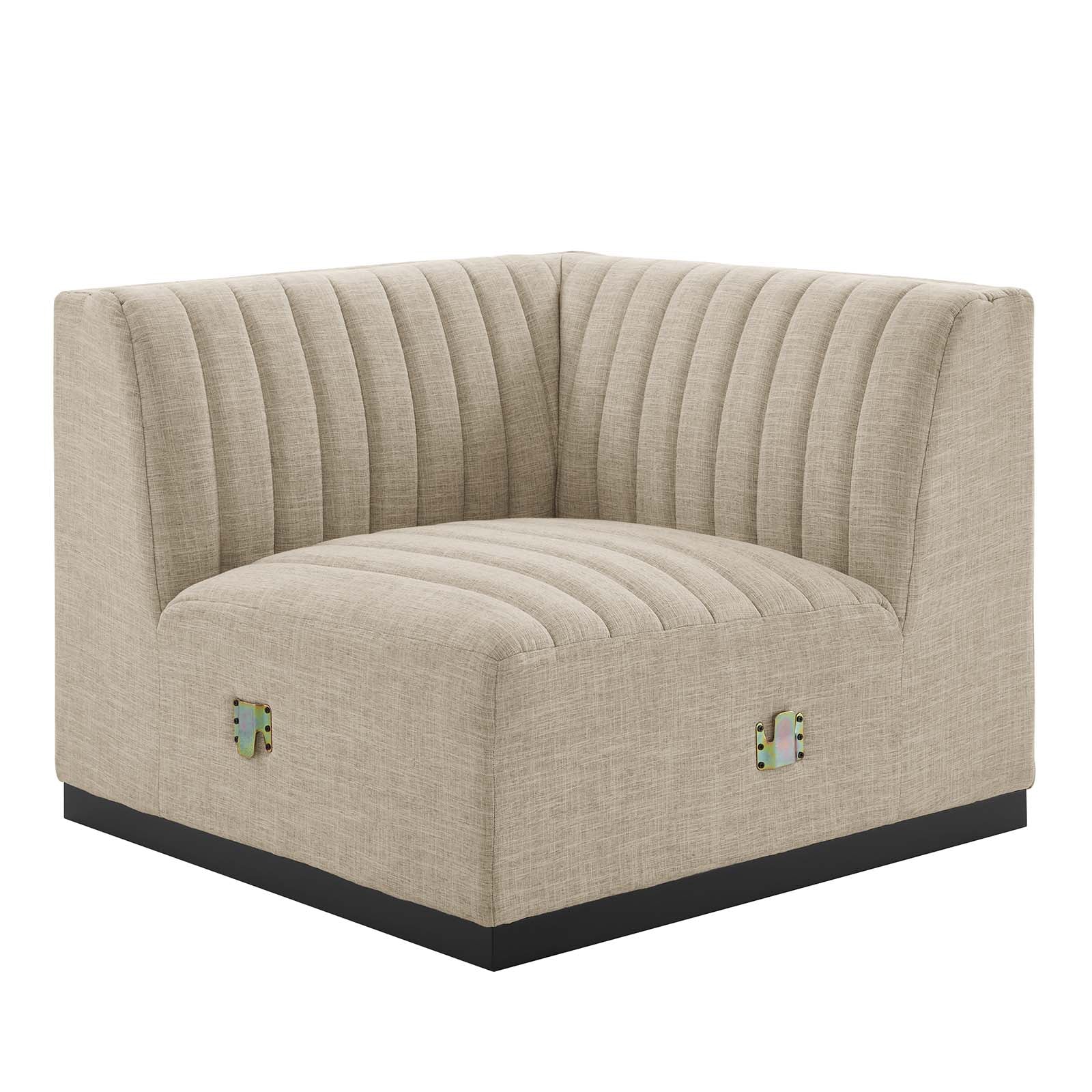 Conjure Channel Tufted Upholstered Fabric Right Corner Chair by Modway