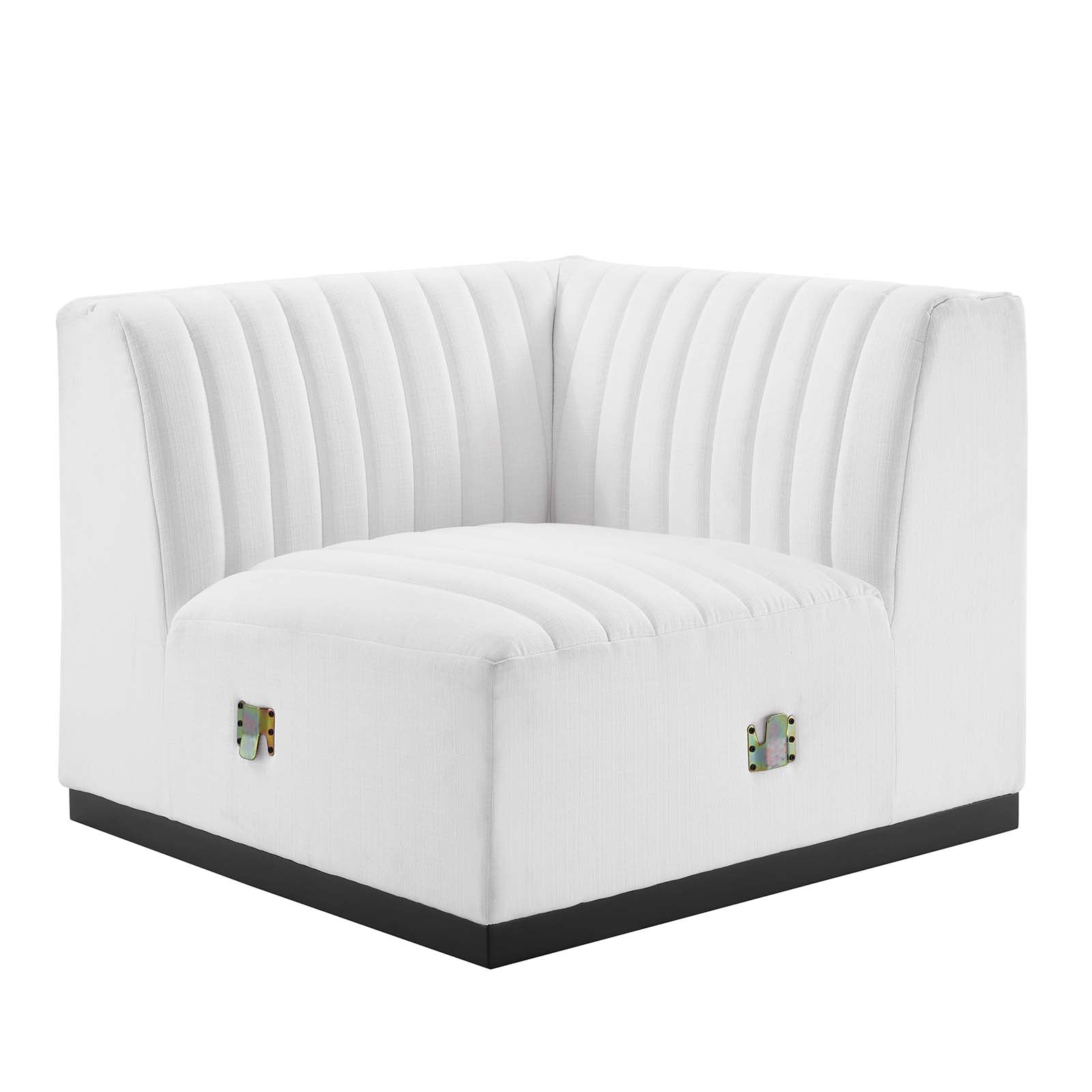 Conjure Channel Tufted Upholstered Fabric Right Corner Chair by Modway