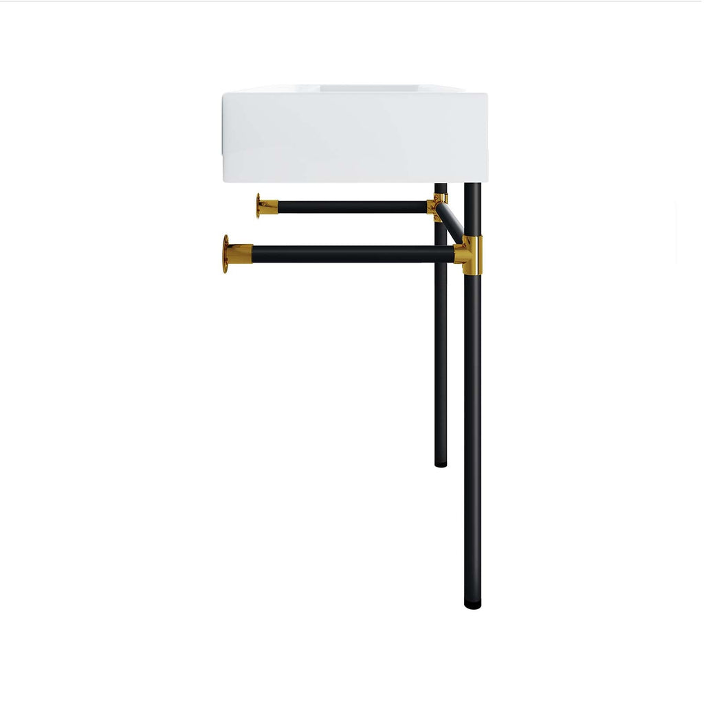 Redeem 24" Wall-Mount Black Stainless Steel Bathroom Vanity by Modway