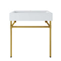 Redeem 32" Wall-Mount Gold Stainless Steel Bathroom Vanity by Modway