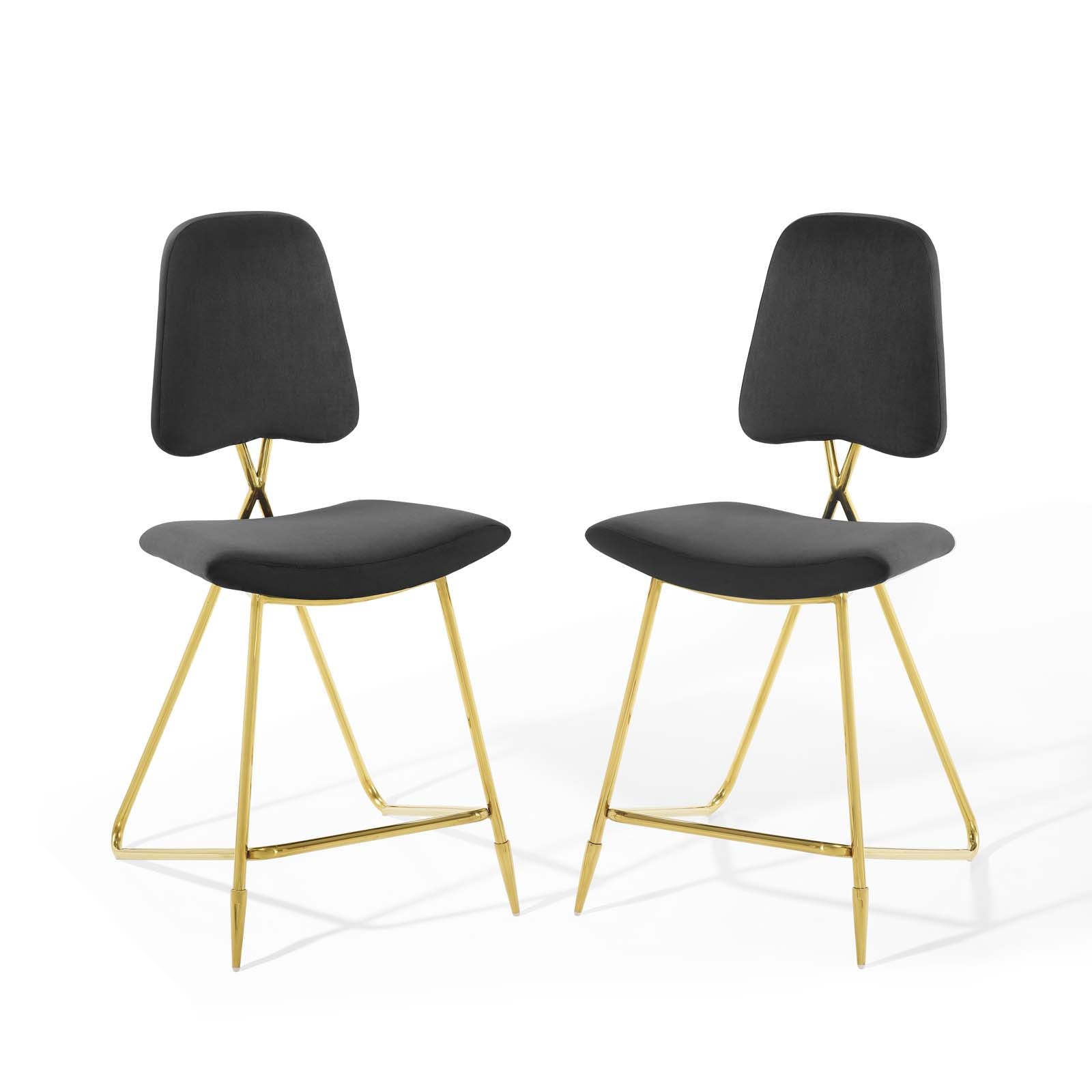 Ponder Performance Velvet Counter Stool Set of 2 by Modway
