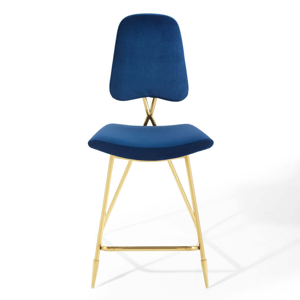 Ponder Performance Velvet Counter Stool Set of 2 by Modway