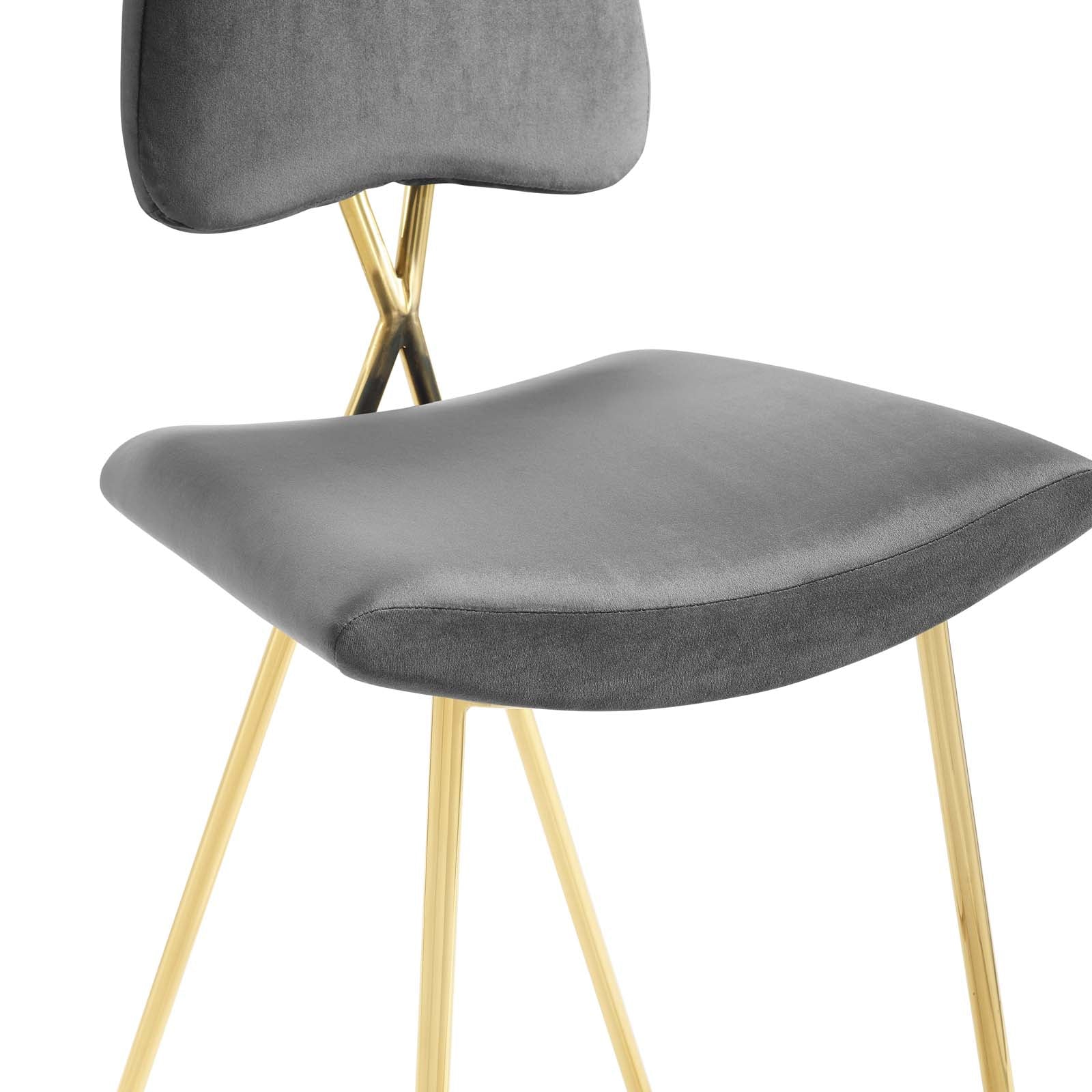 Ponder Performance Velvet Bar Stool Set of 2 by Modway