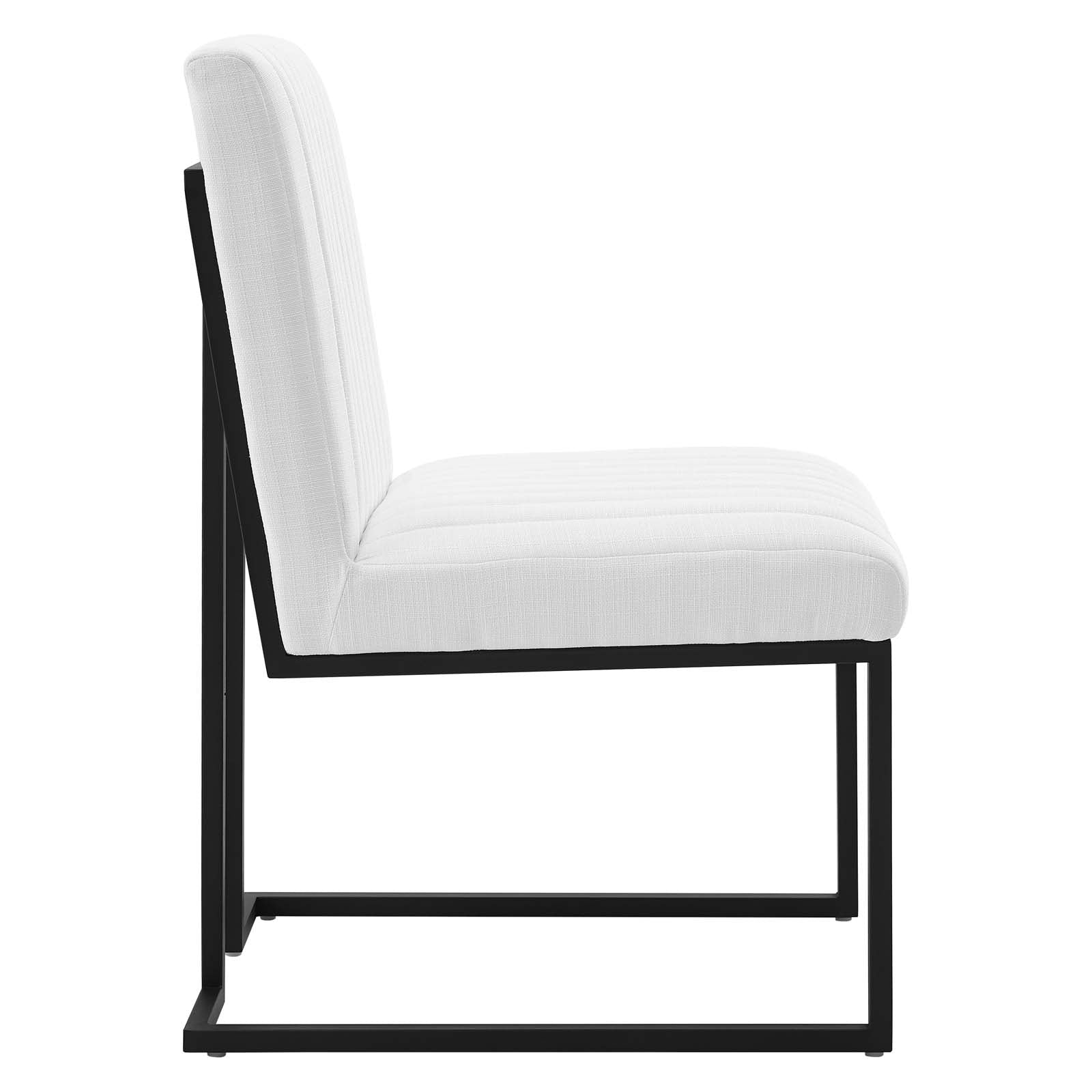 Indulge Channel Tufted Fabric Dining Chairs Set of 2 by Modway