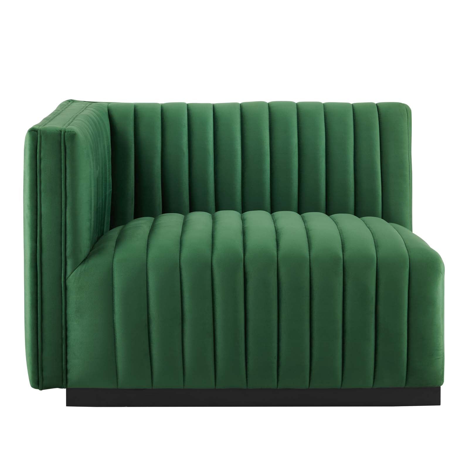 Conjure 4-Piece Channel Tufted Performance Velvet Sectional by Modway