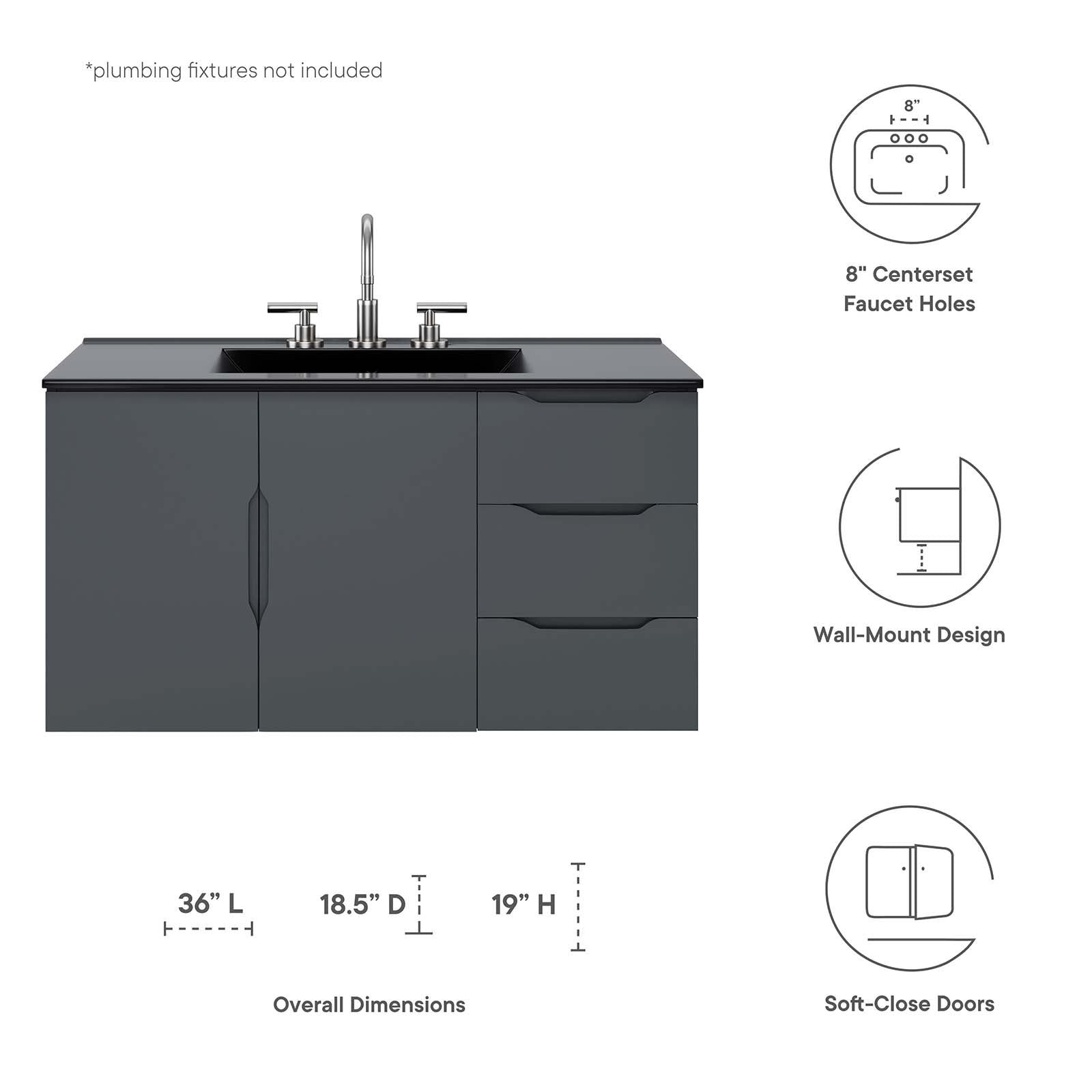 Vitality 36" Bathroom Vanity by Modway