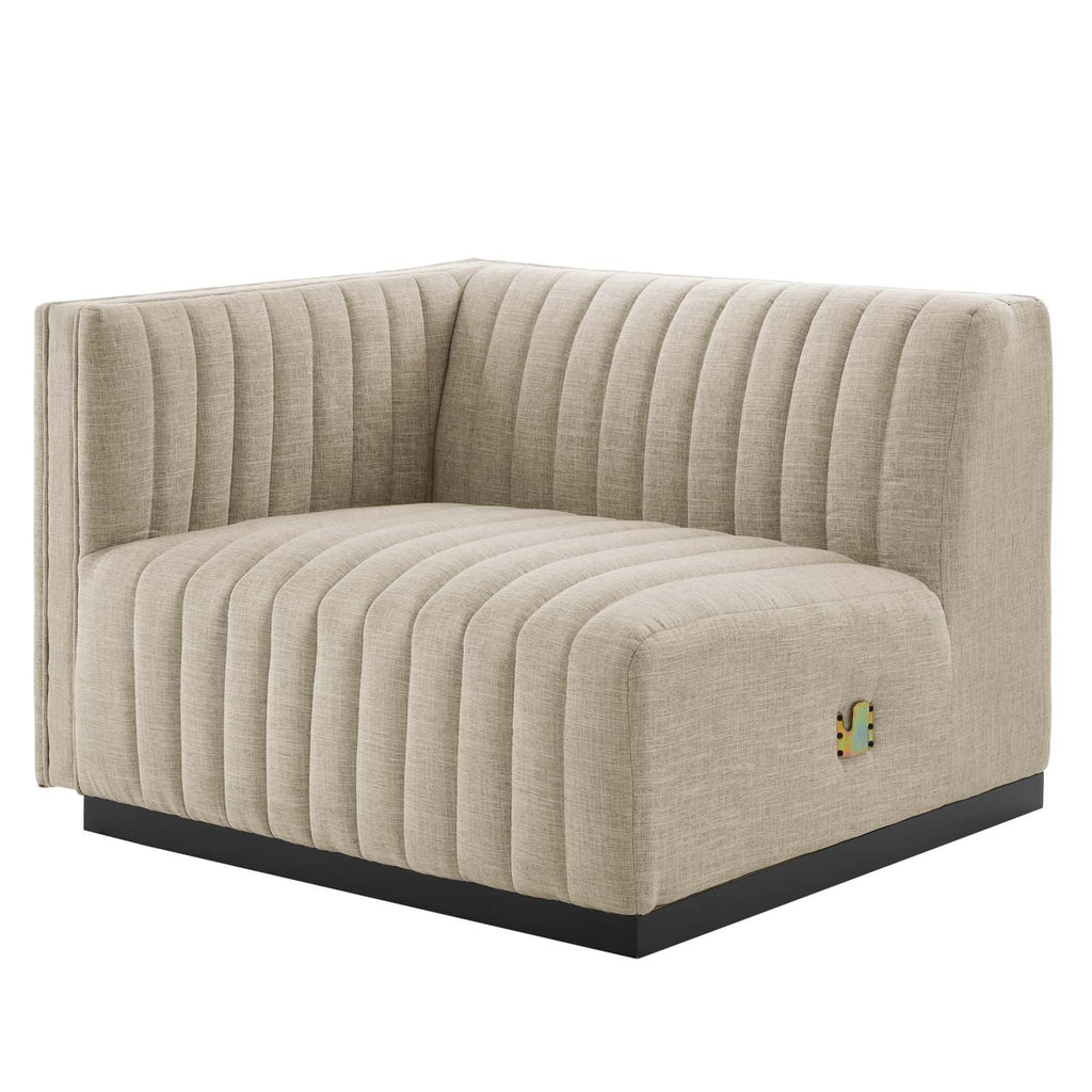 Conjure 4-Piece Channel Tufted Upholstered Fabric Sectional Sofa by Modway