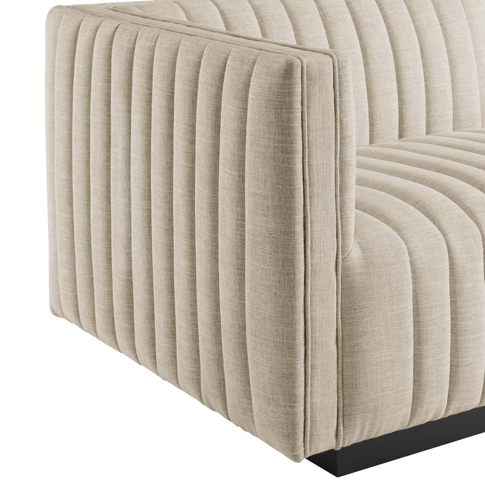 Conjure 4-Piece Channel Tufted Upholstered Fabric Sectional Sofa by Modway